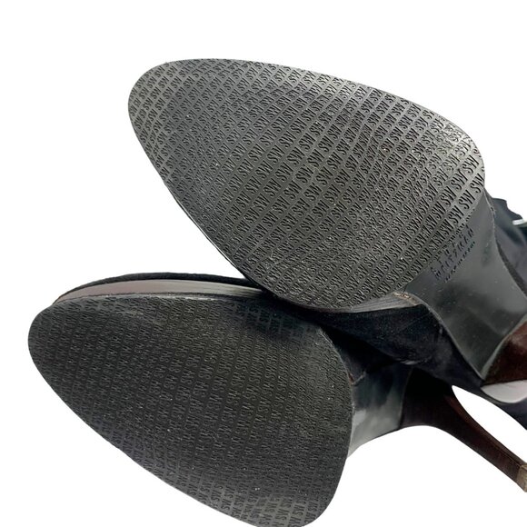 Stuart Weitzman IW 91725 Suede Inner Zip Platform Stiletto Booties - Picture 8 of 11